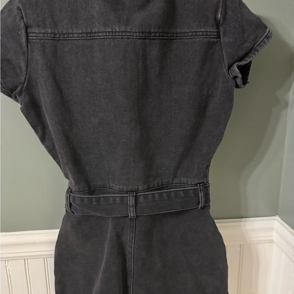White Fox Black Denim Jumpsuit - Picture 4 of 5